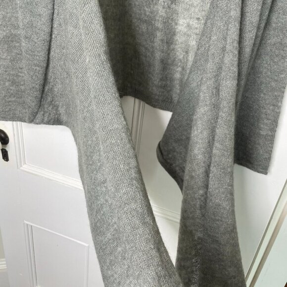 Talbots Open Cardigan Sweater Attached Scarf Grey Size S/M - Picture 5 of 7